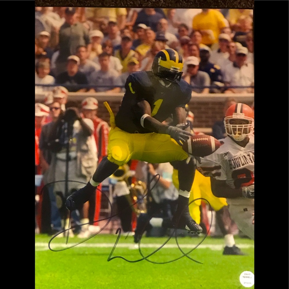 Michigan standout WR David Terrill autograph 8x10